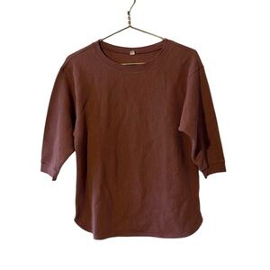 Uniqlo Waffle Knit Top in Mauve